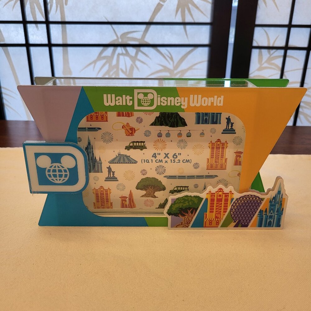 2026 DISNEY PARKS Retro 4 Parks Acrylic 4"xX 6" Photo Frame